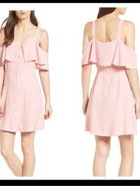 JOA Just One Answer Pink Off Shoulder Dress